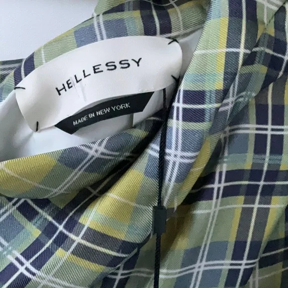 Hellessychecked one-shoulder blouse size 4 NWT
